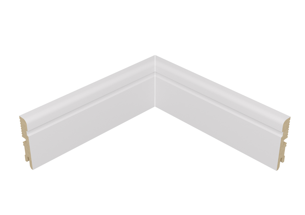 Narożnik wewnętrzny do listwy przypodłogowej lakierowany biały FOGE - LB2 8cm