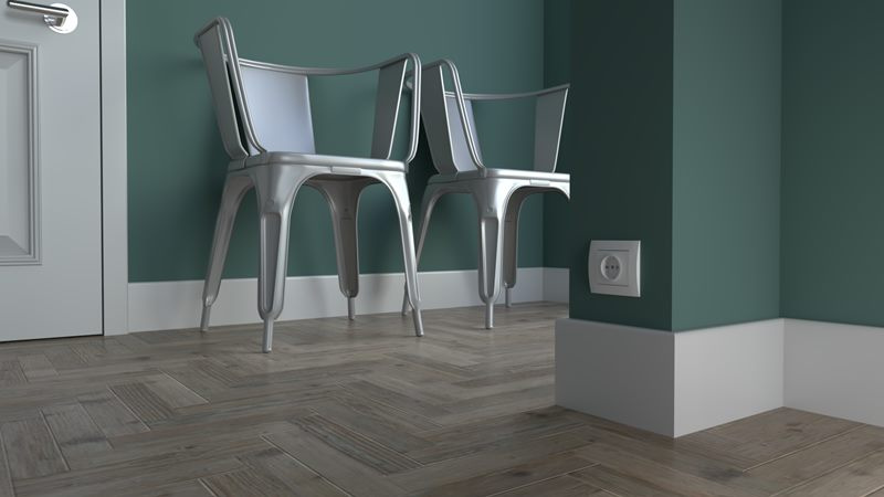 Listwa przypodłogowa drewniana lakierowana PW95 (220 cm x 9,5 cm x 1,6 cm) iglaste białe RAL 9010 półmat