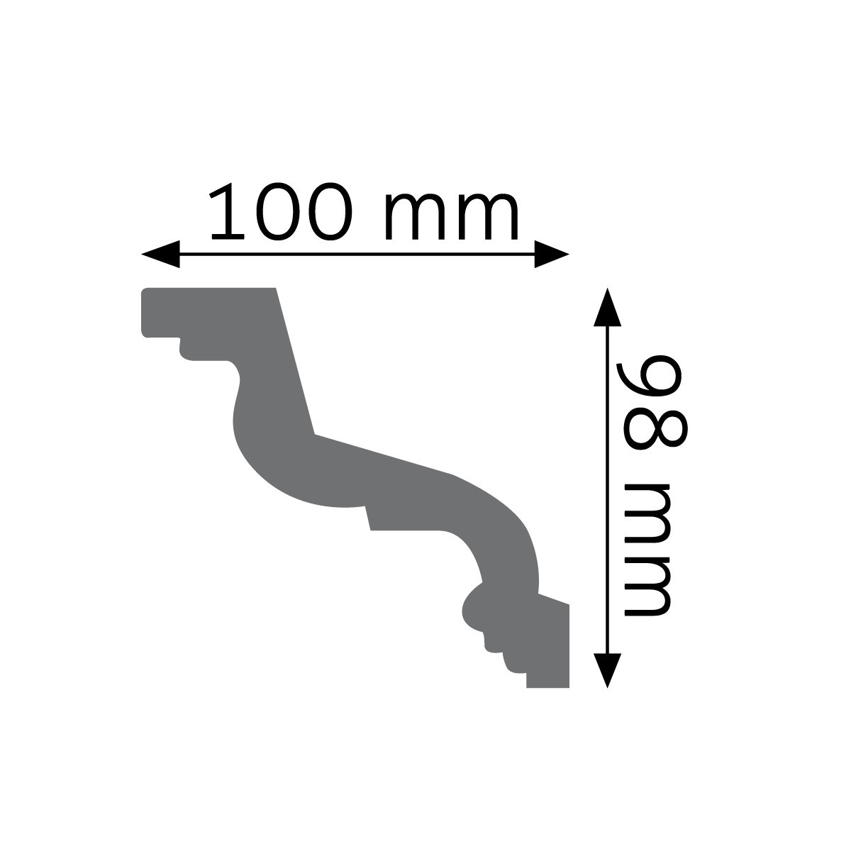 Listwa gzymsowa gładka Creativa LGG-32, wym. 10.2 x 7.6 x 240 cm