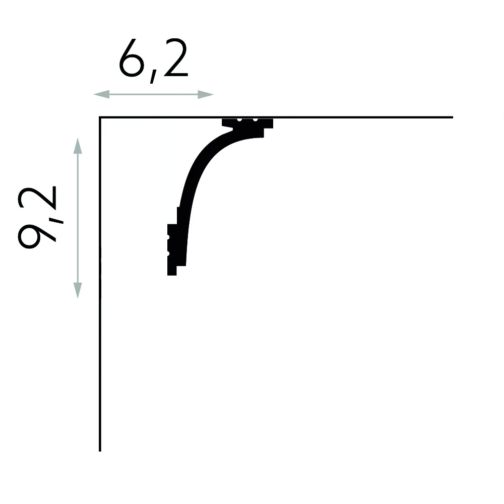 Listwa karniszowa Mardom Decor MD111 biała wym. 200 x 6.2 x 9.2 cm, z PolyForce
