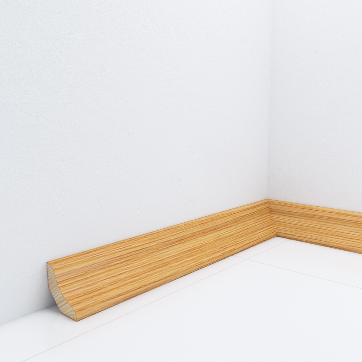 Ćwierćwałek drewniany wklęsły 26x26 mm - dąb europejski lakierowany