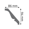 Listwa przysufitowa zdobiona Creativa LGZ-09, wym. 9.4 x 8.6 x 240 cm