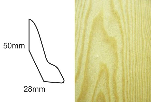 Listwa przypodłogowa fornirowana nielakierowana LP60 Sosna (240 cm x 5 cm x 3 cm)