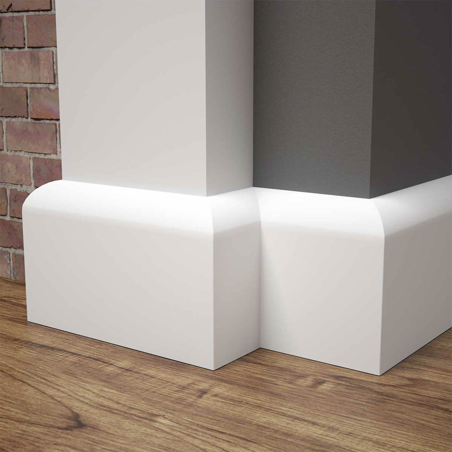 PRÓBKA 20 CM - Listwa przypodłogowa MDF OTTO, Biała Premium, 8cm