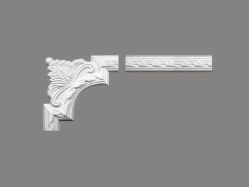 Narożnik do ramki ścienniej MDC252-11 biały wym. 24 x 5.4 x 24 cm, z ProFoam