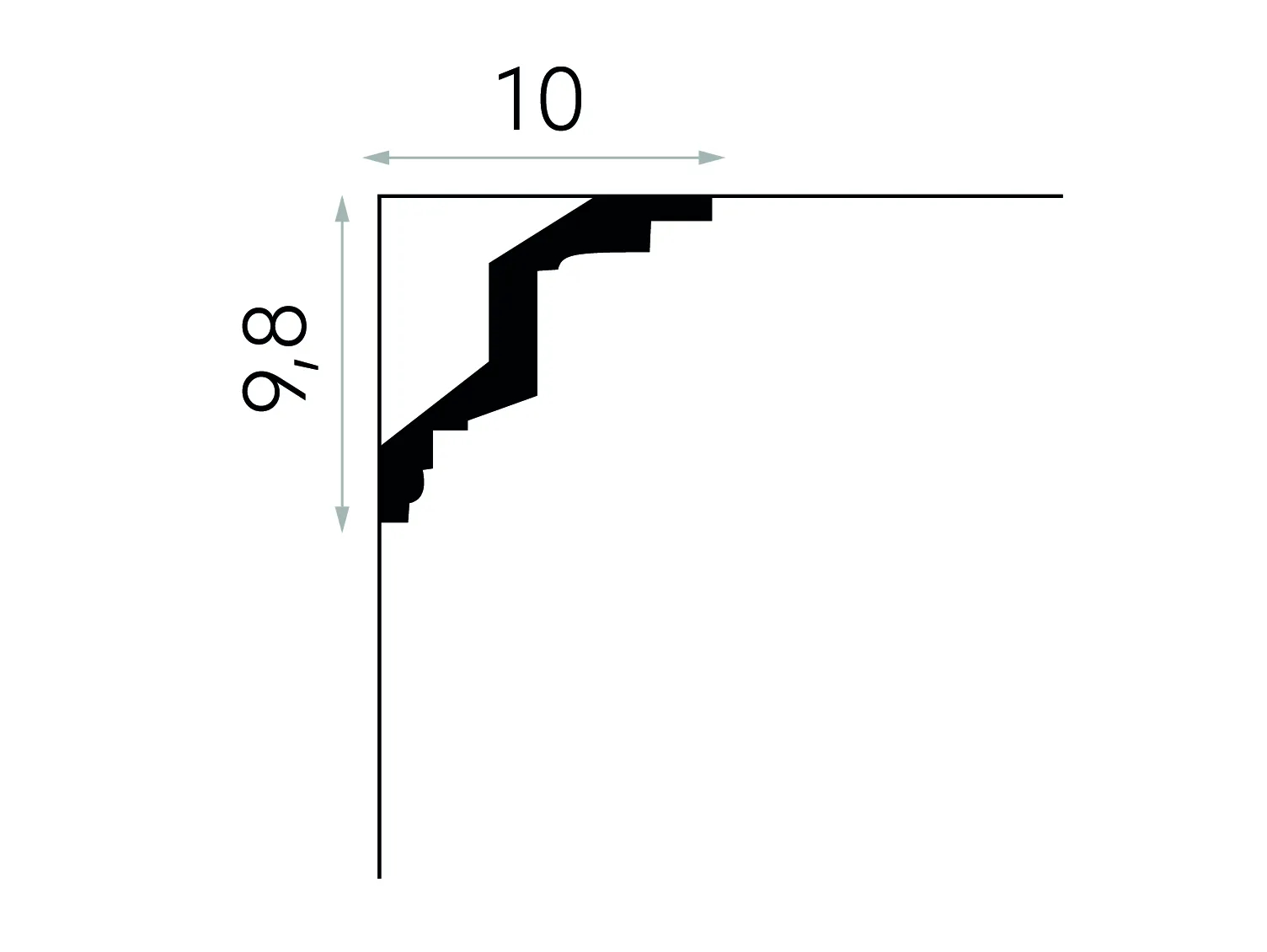 Listwa przysufitowa MDA007 biała wym. 200 x 10 x 9.8 cm, z ProFoam