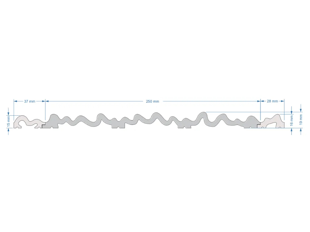Zakończenie prawe lakierowane panelu Aria WP005RTP wym. 200 x 1.6 x 2.8 cm, z PolyForce