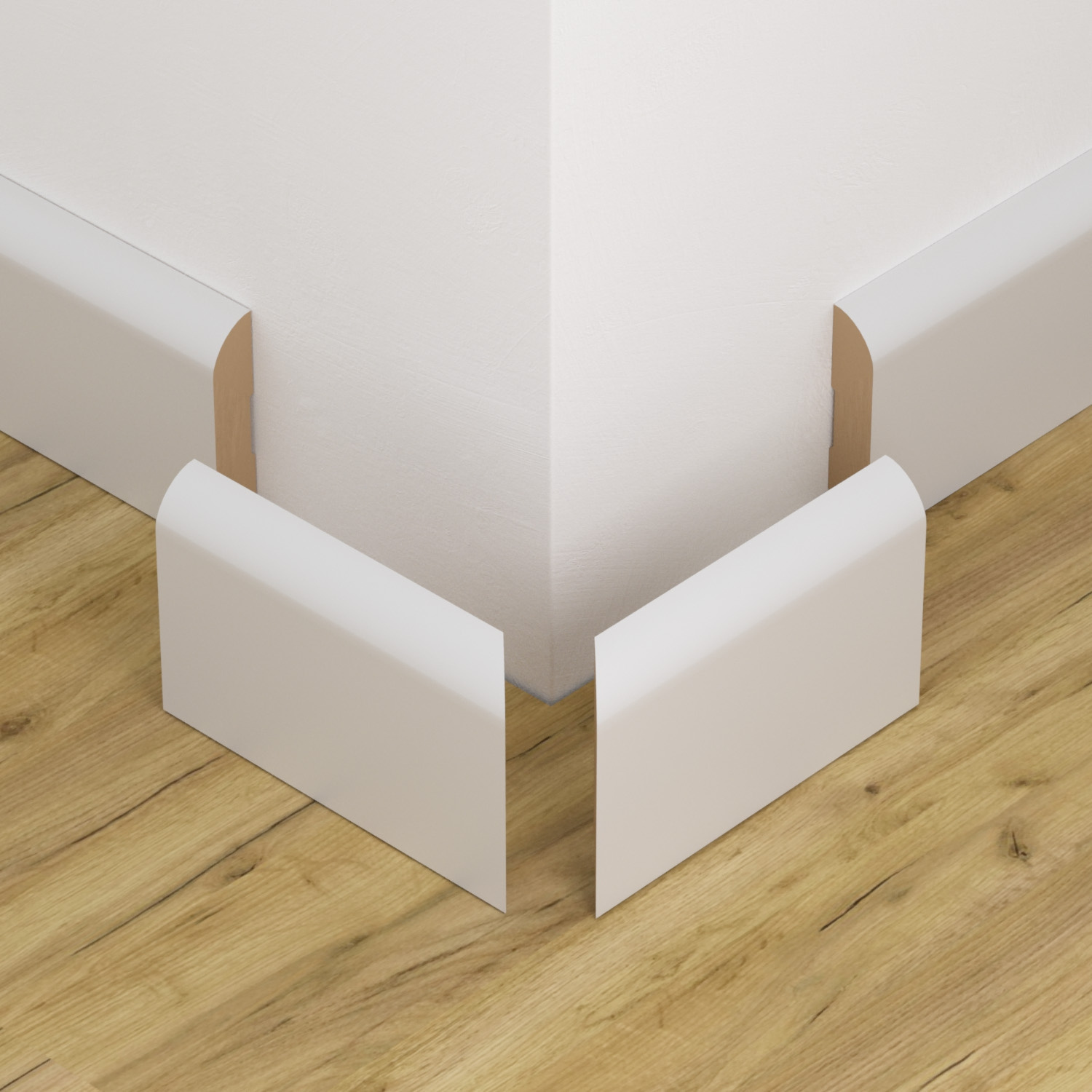 Narożnik zewnętrzny do listwy przypodłogowej lakierowany biały z wodoodporną powłoką OTTO 8cm