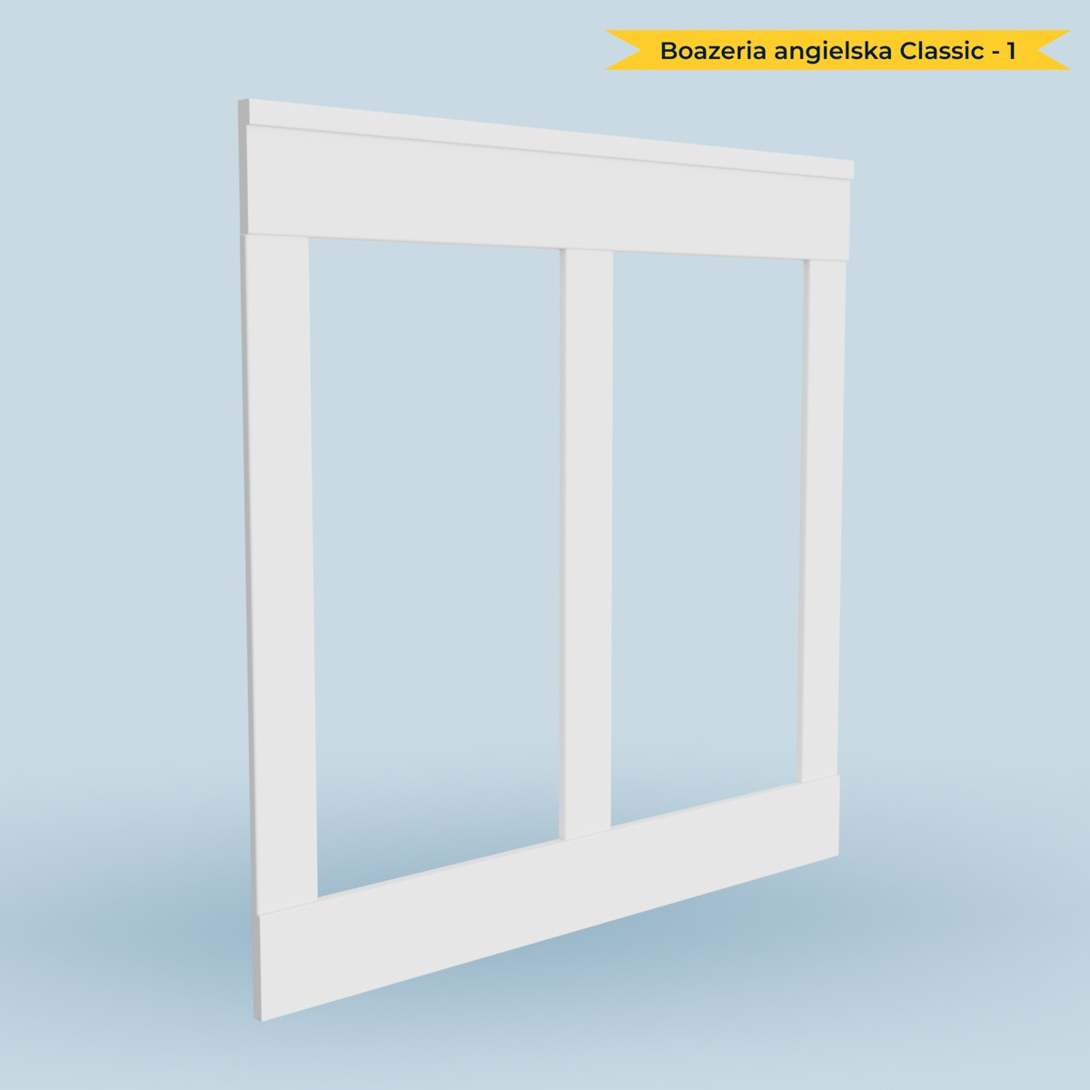 Boazeria angielska lakierowana - zestaw listew ściennych z listwą przypodłogową - długość 244 cm / wysokość 107 cm (model Classic)