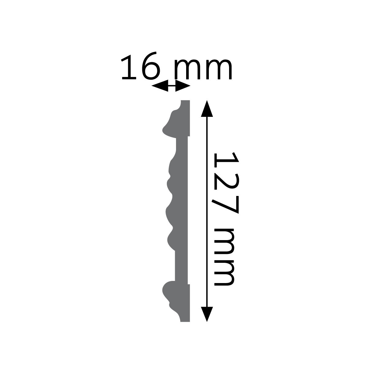 Listwa ścienna zdobiona Creativa LNZ-02, biała, wym. 12.7 x 1.6 x 240 cm