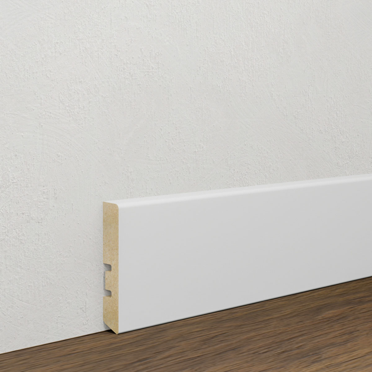 PRÓBKA 20 CM - Listwa przypodłogowa MDF Biała Premium, 56x10 mm, Pedross
