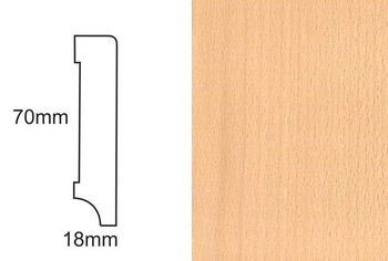 Listwa przypodłogowa fornirowana lakierowana CP70 R3 (240 cm x 7 cm x 1,8 cm) buk