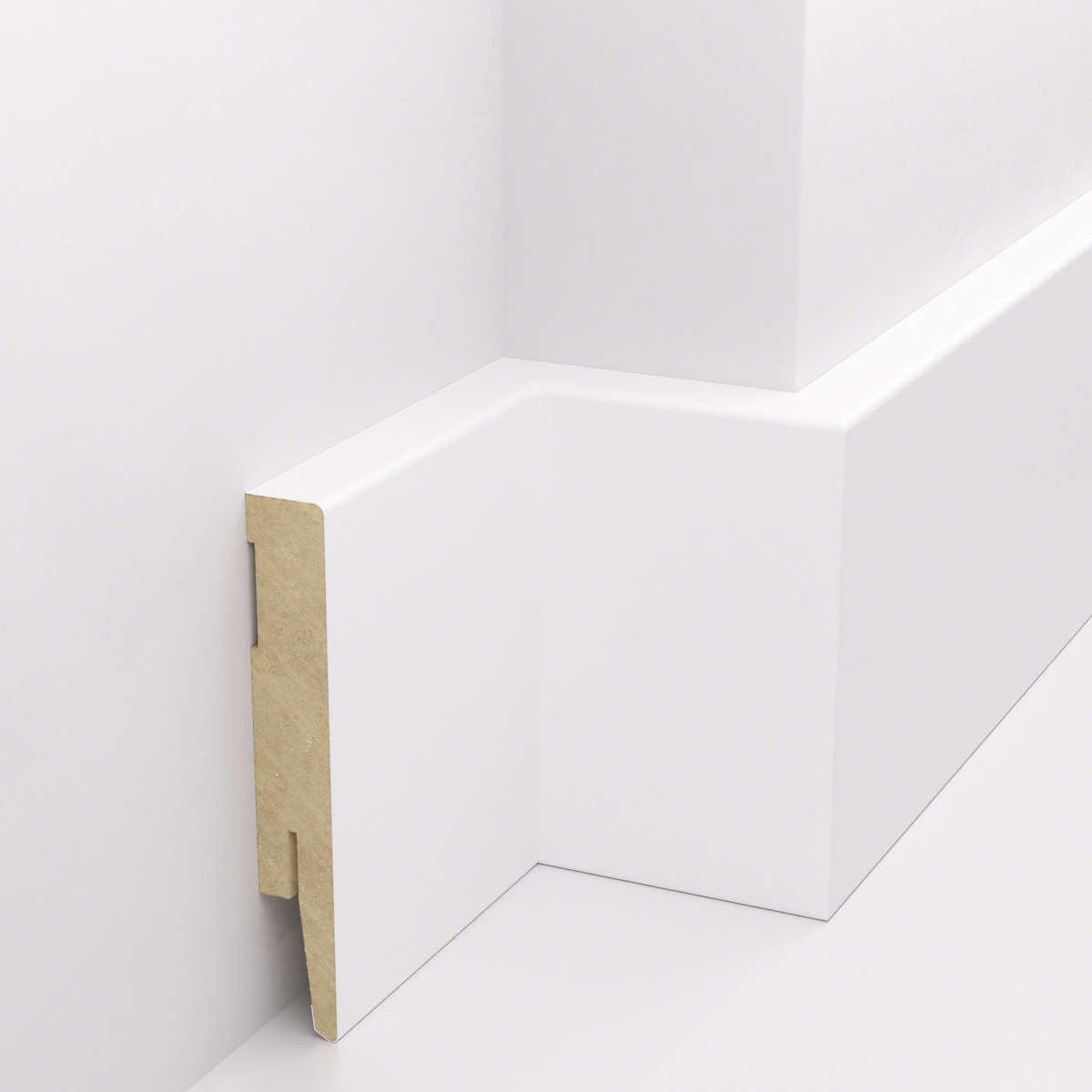 PRÓBKA 20 CM - Listwa przypodłogowa MDF - PRIMA 10cm - Biała Premium