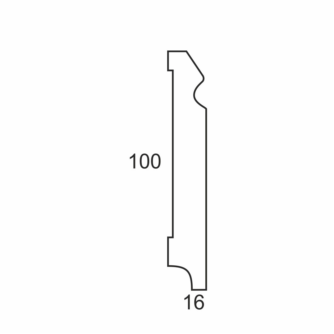 Listwa przypodłogowa MDF PLUS wilgocioodporna F2 (262 cm x 10 cm x 1,6 cm) lakier biały półmatowy RAL 9003