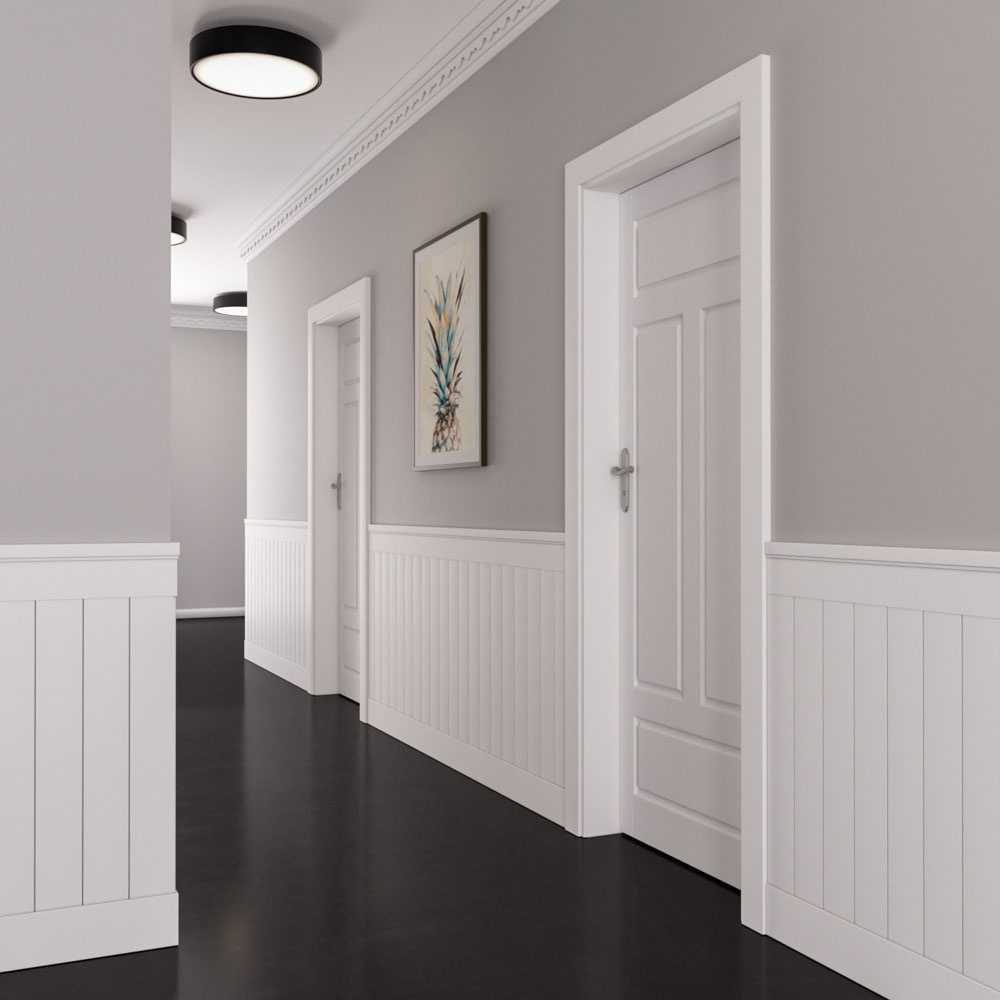 Lakierowana boazeria angielska PRIME-3, zestaw listew boazeryjnych MDF - wymiary 200 x 94 cm