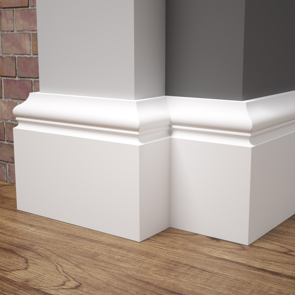 PRÓBKA 20 CM - Listwa przypodłogowa MDF lakierowana biała FOGE LB3 10cm