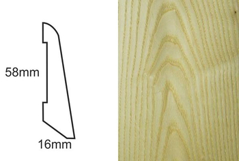 Listwa przypodłogowa fornirowana nielakierowana LS58 (240 cm x 5,8 cm x 1,6 cm) jesion select