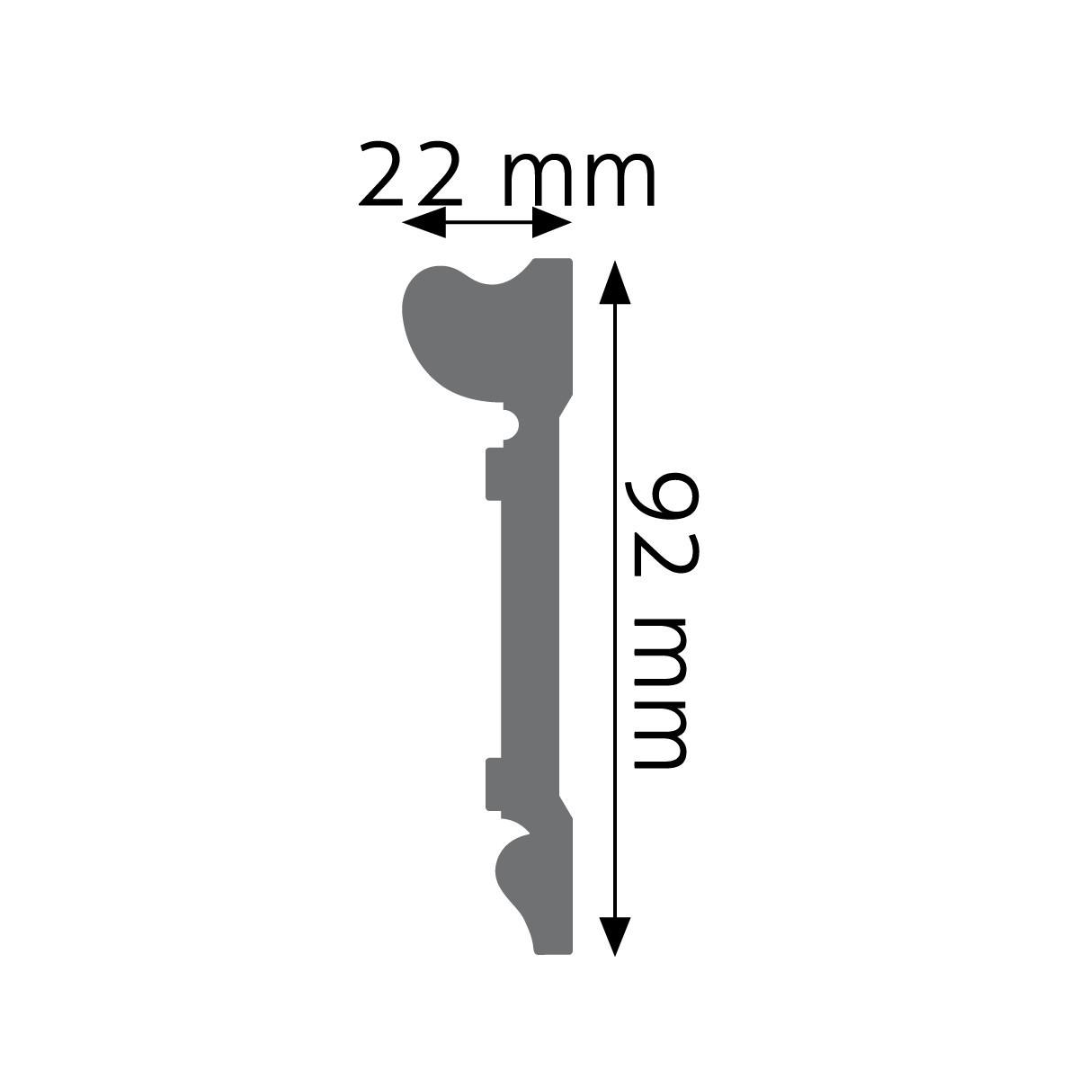 Listwa ścienna biała Creativa LPC-21, wym. 9.2 x 2.2 x 244 cm