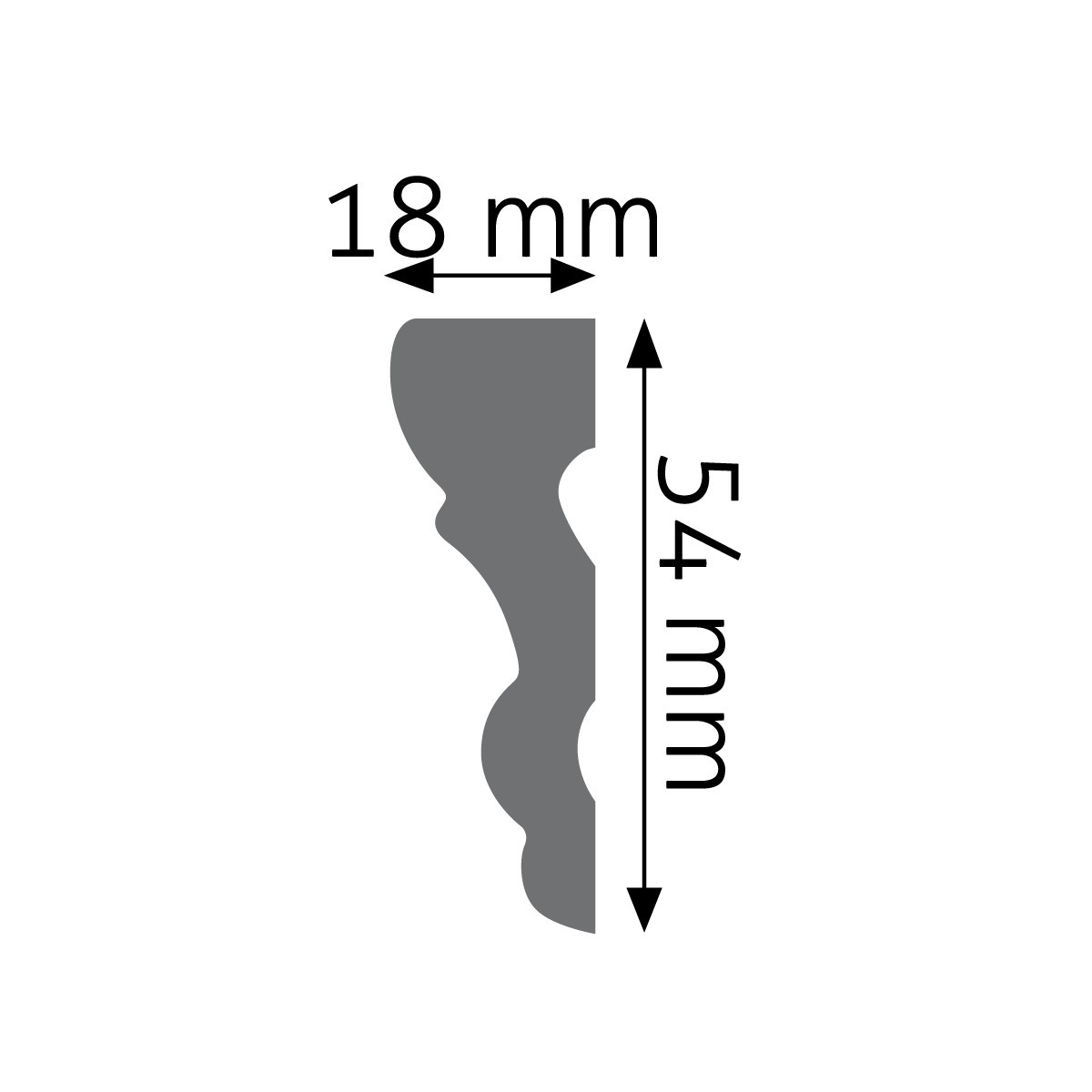 Listwa ścienna biała Creativa LNG-05, wym. 5.2 x 1.7 x 240 cm
