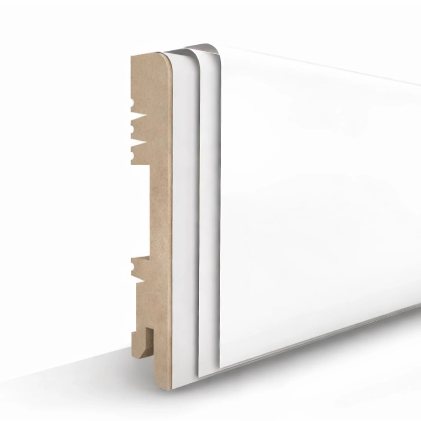 PRÓBKA 20 CM - Listwa przypodłogowa MDF lakierowana biała FOGE - LB1 8cm