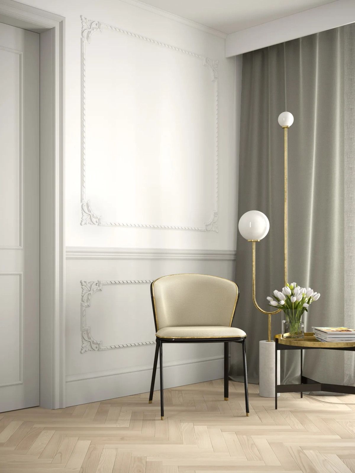 Narożnik do ramki ścienniej MDC252-11 biały wym. 24 x 5.4 x 24 cm, z ProFoam