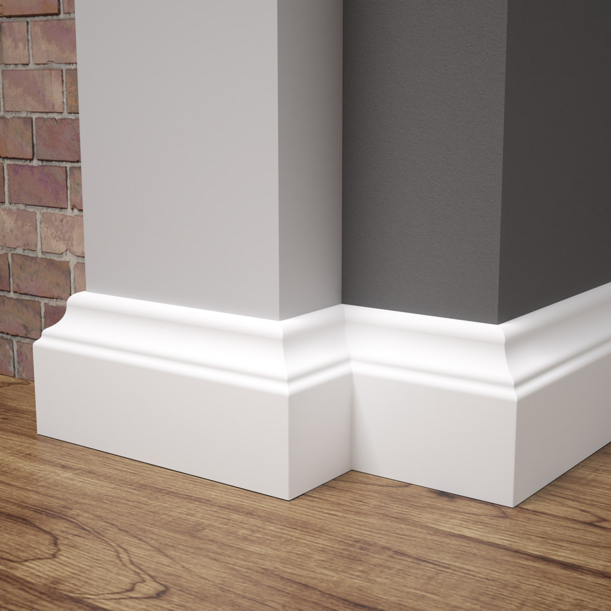 Próbka 20 cm - Listwa przypodłogowa MDF lakierowana biała z wodoodporną powłoką HAVANA 6cm