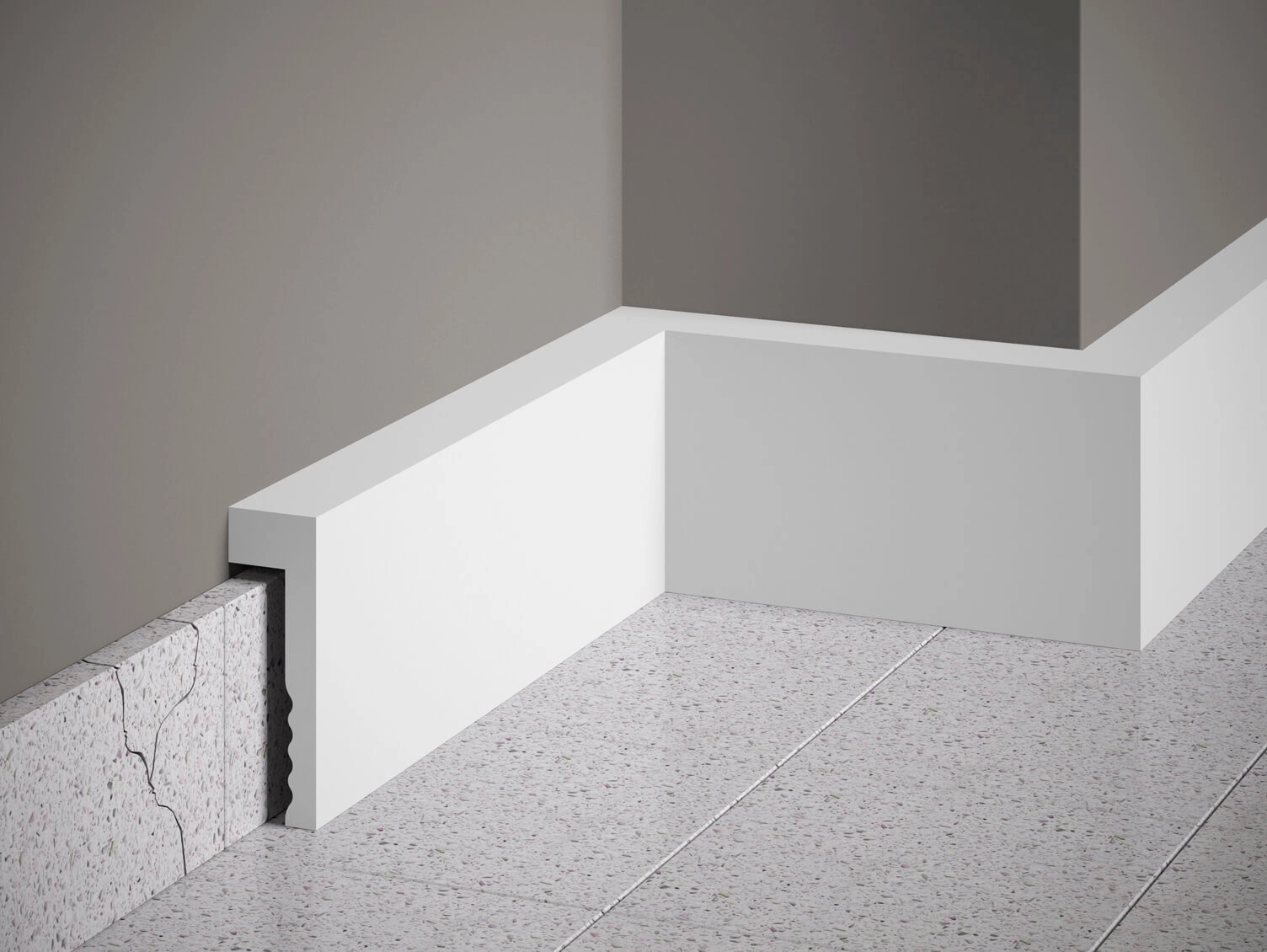 Listwa przypodłogowa maskująca MD006 biała wym. 200 x 2.3 x 10.1 cm