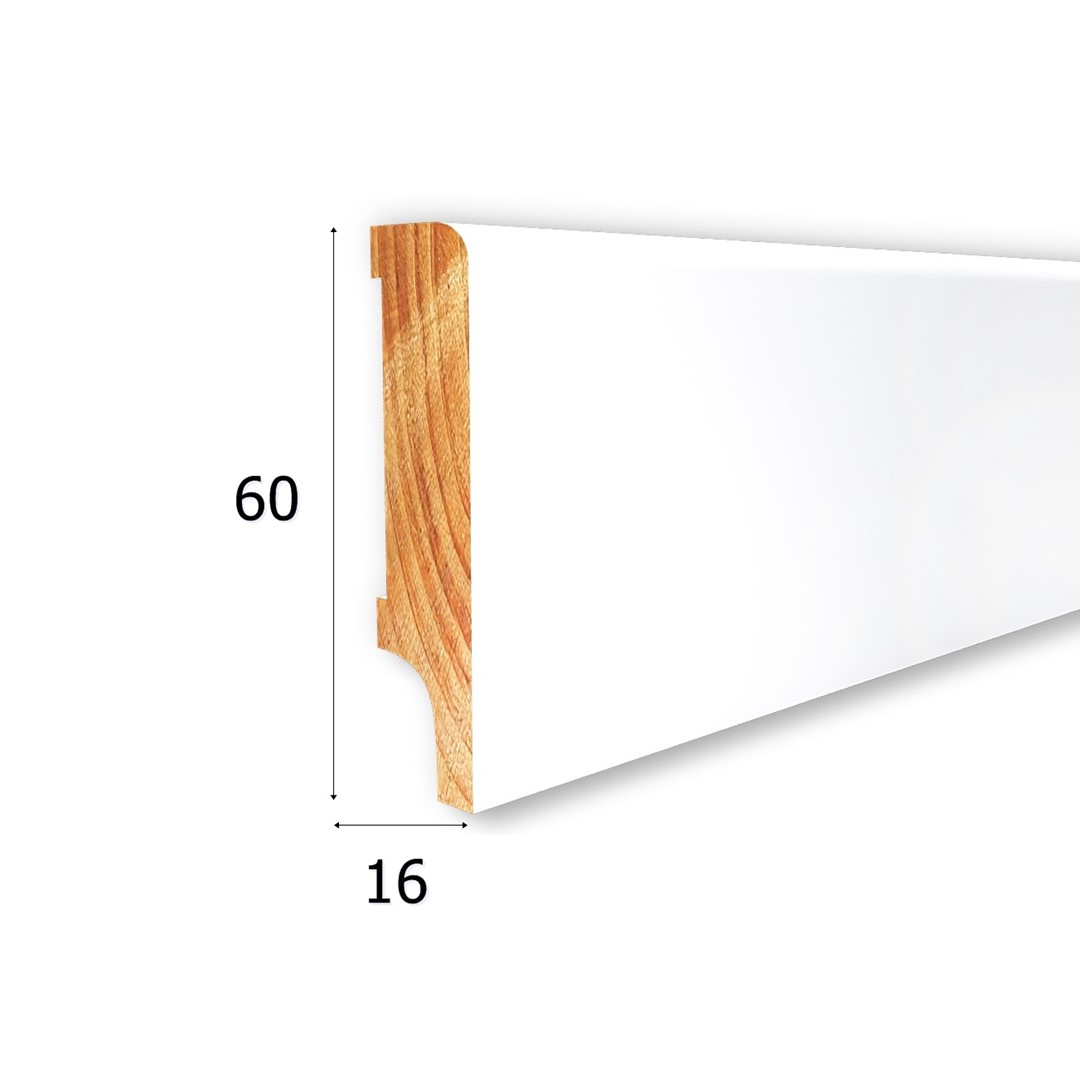 Listwa przypodłogowa drewniana lakierowana Lapis 60 (240 cm x 6 cm x 1,6 cm) iglaste