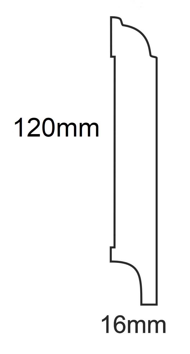 Listwa przypodłogowa MDF Plus F5 (262 cm x 12 cm x 1,6 cm) biała, wilgocioodporna, lakierowana półmatowa RAL 9003