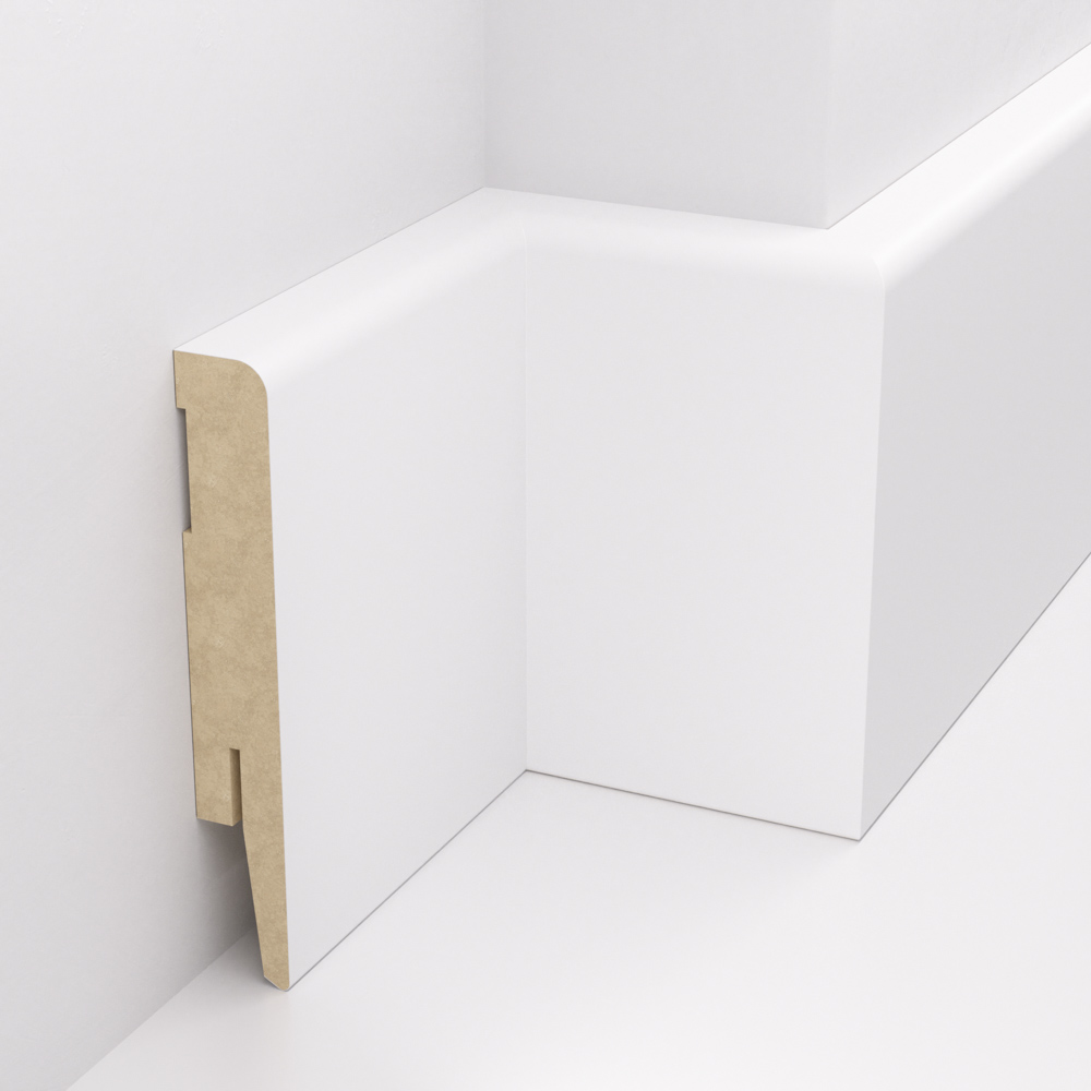 Listwa przypodłogowa MDF TRIO R5, Biała Premium, 10cm