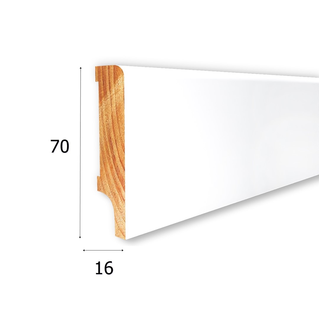 Listwa przypodłogowa drewniana lakierowana LAPIS 70 (240 cm x 7 cm x 1,6 cm) iglaste