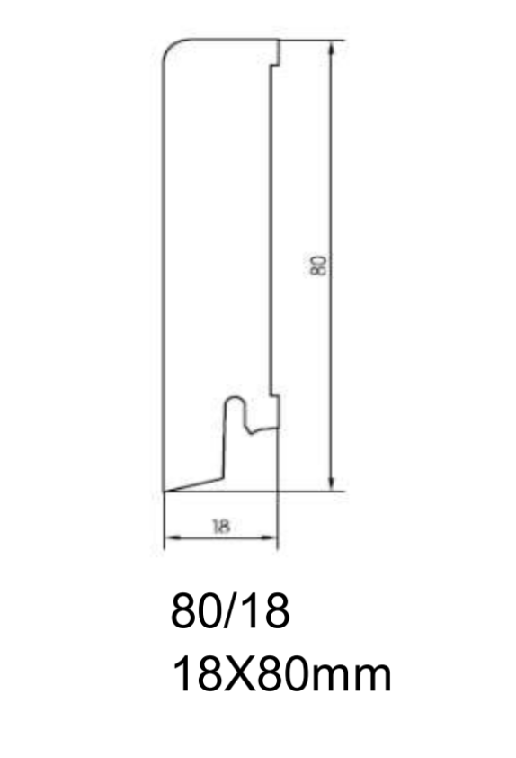 Drewniana listwa przypodłogowa olejowana 80/18 (240 cm x 8 cm x 1,8 cm) Dąb Szczotka Olej