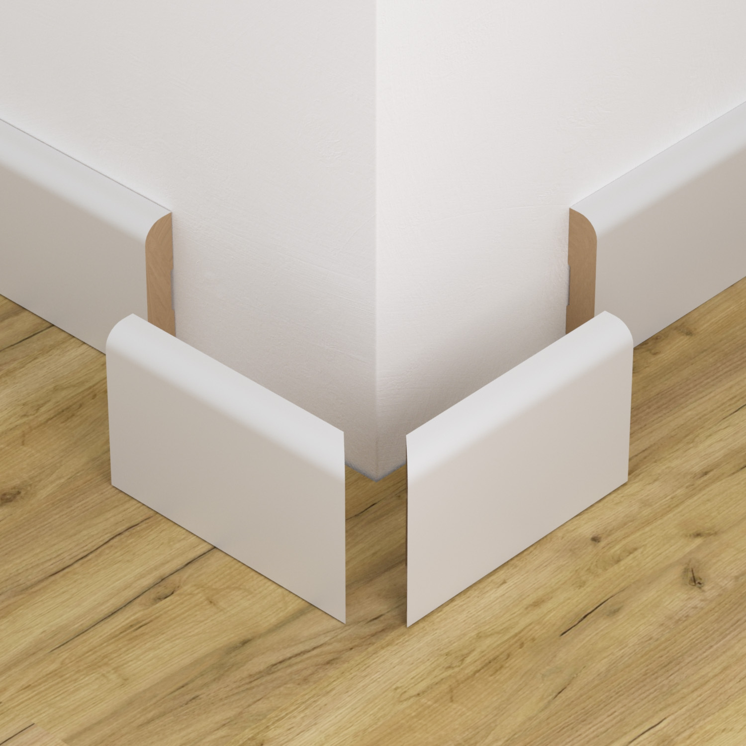 Narożnik zewnętrzny do listwy przypodłogowej lakierowany biały z wodoodporną powłoką SOLO 10cm