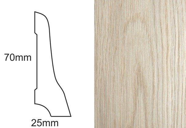 Listwa przypodłogowa fornirowana nielakierowana LP70 (240 cm x 70 mm x 25 mm) dąb