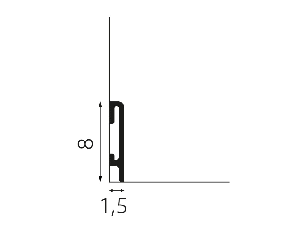 PRÓBKA 20 cm - Listwa przypodłogowa Premium Floor Durofit PF080K kolor - Kaszmir 8 cm