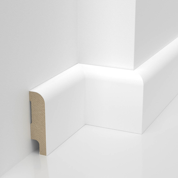 PRÓBKA 20 CM - Listwa przypodłogowa MDF lakierowana biała z wodoodporną powłoką SOLO 6cm