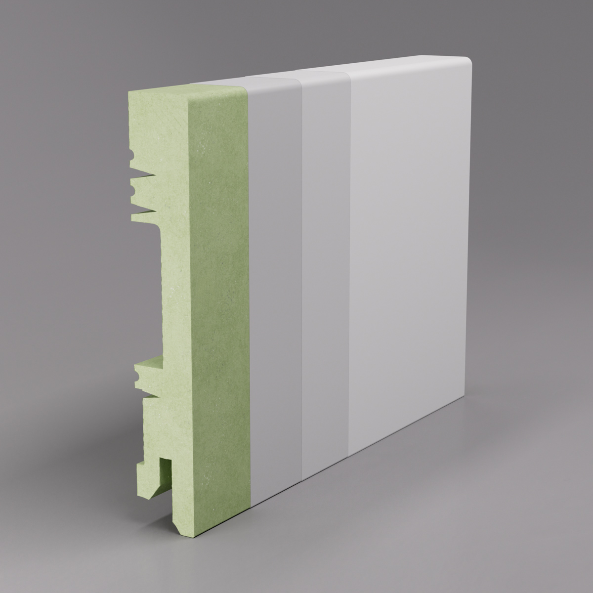 PRÓBKA 20 CM - Listwa przypodłogowa lakierowana biała, MDF wilgocioodporny, DUO 10cm