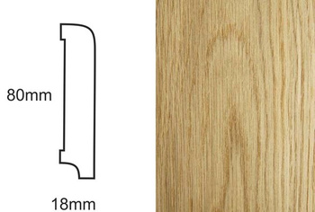 Listwa przypodłogowa fornirowana lakierowana CP80 R10 (240 cm x 8 cm x 1,8 cm) dąb