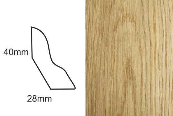 Listwa przypodłogowa fornirowana lakierowana LP50 (240 cm x 4 cm x 2,8 cm) dąb