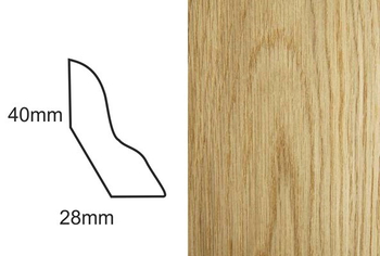 Listwa przypodłogowa fornirowana lakierowana LP50 (240 cm x 4 cm x 2,8 cm) dąb