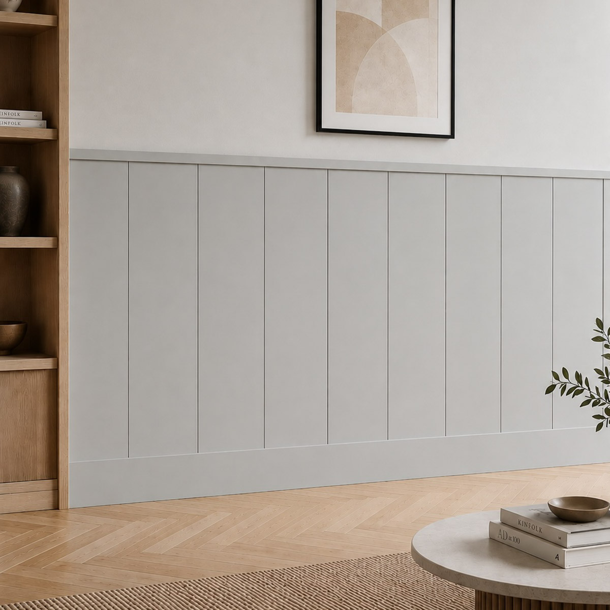 Boazeria ścienna LOFT do malowania - długość 200 cm, wysokość 114,5 cm + Farba szary RAL7047