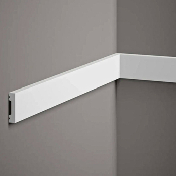 Listwa ścienna MD011 biała wym. 200 x 1 x 4 cm, z PolyForce