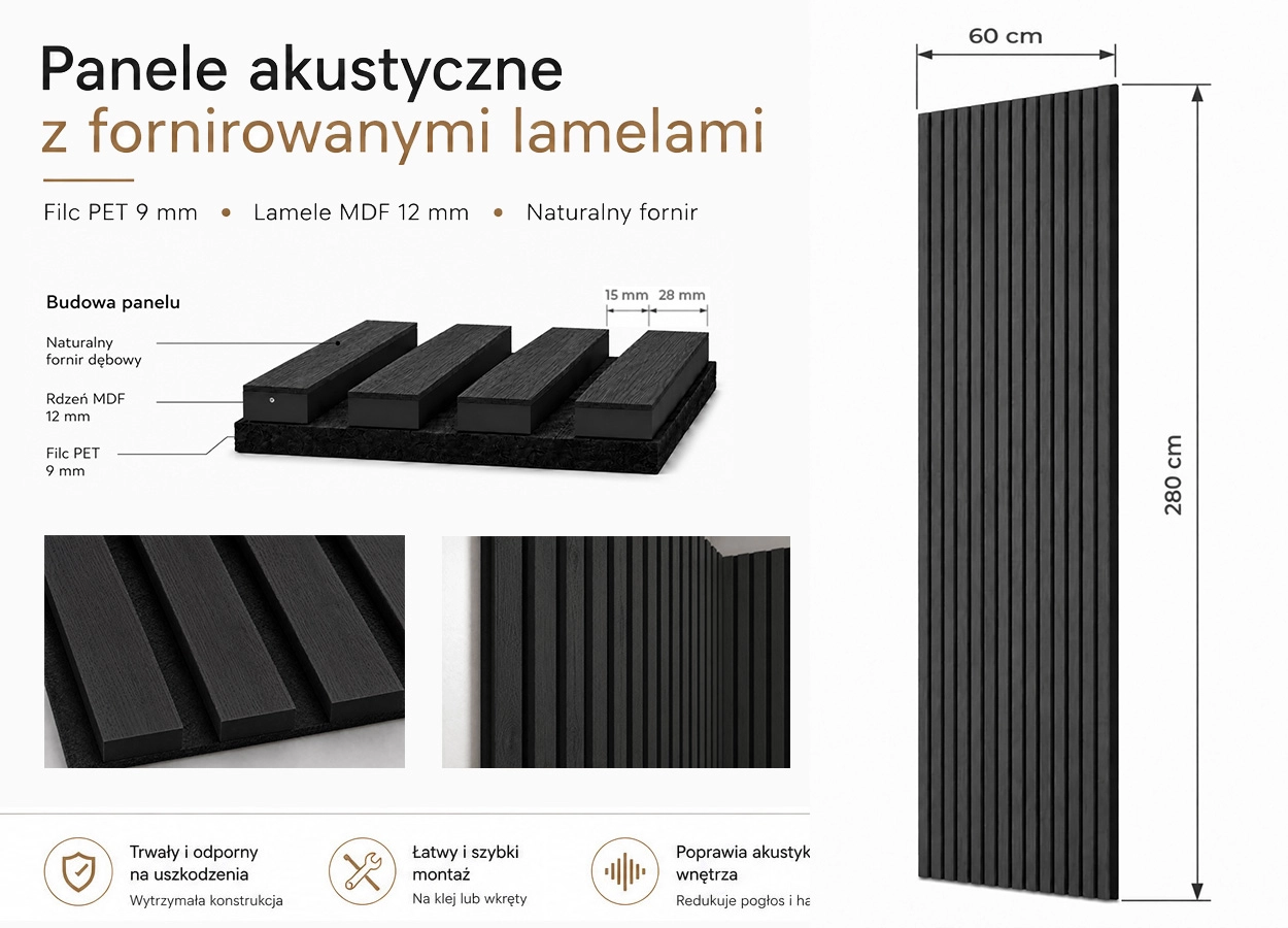 Lamele Fornirowane na filcu akustycznym - Dąb Czarny 60 x 280 cm pol_pl_Lamele-Fornirowane-na-filcu-akustycznym-Dab-Czarny-60-x-280-cm-3783_9