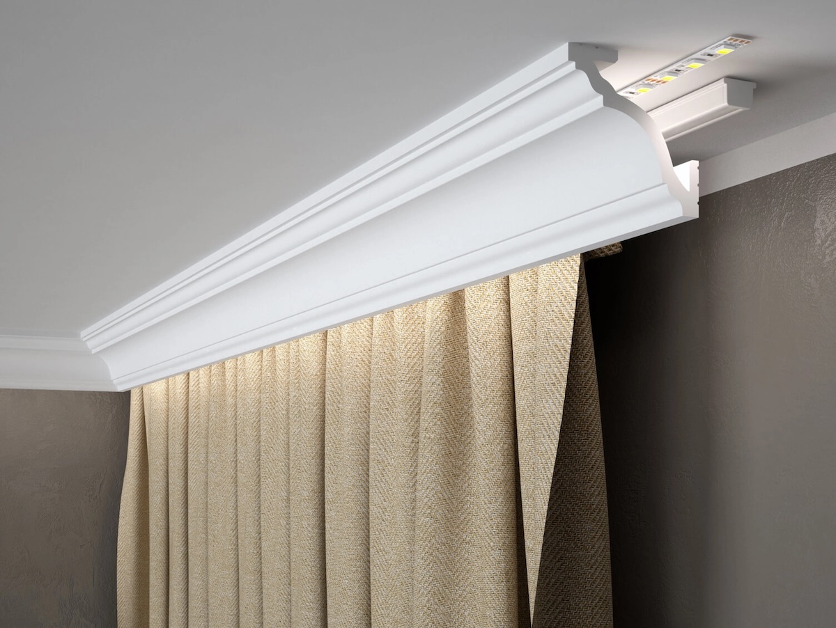 Listwa karniszowa Mardom Decor MD213 biała wym. 200 x 8.1 x 8.1 cm, z PolyForce