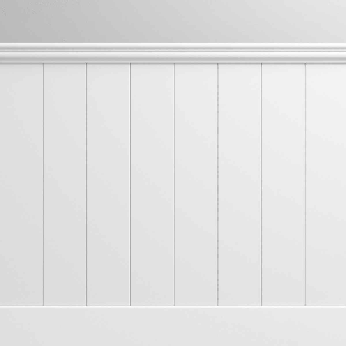 Boazeria angielska lakierowana MDF - zestaw listew boazeryjnych z listwą przypodłogową i wieńcem - długość 187,5 cm / wysokość 94,6 cm (model Nova)