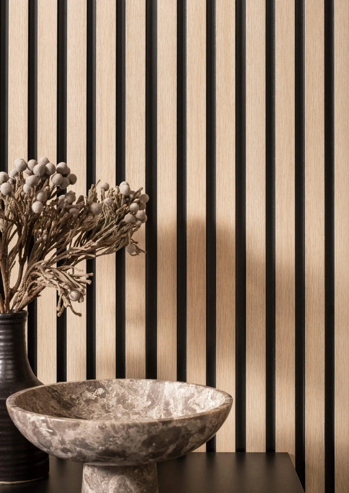 Lamela ścienna L0202T jasny dąb wym. 200 x 1.2 x 12.1 cm, z PolyForce