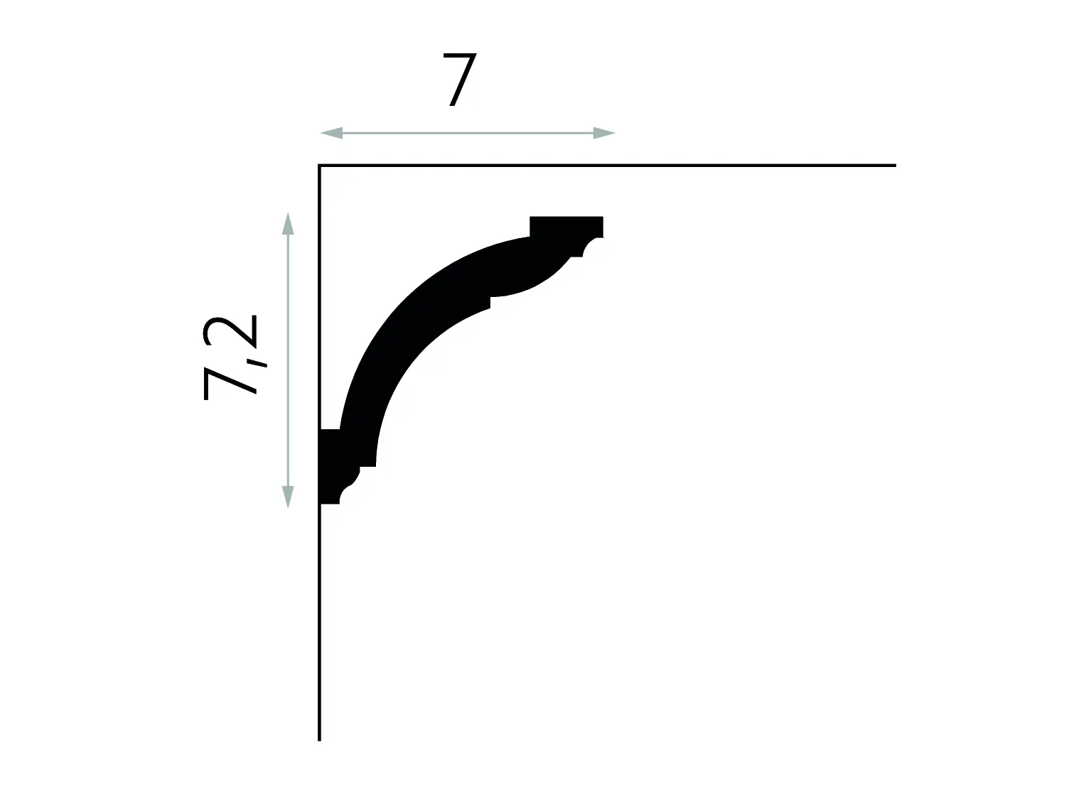 Listwa przysufitowa Mardom Decor MD367 biała wym. 200 x 7 x 7.2 cm, z PolyForce