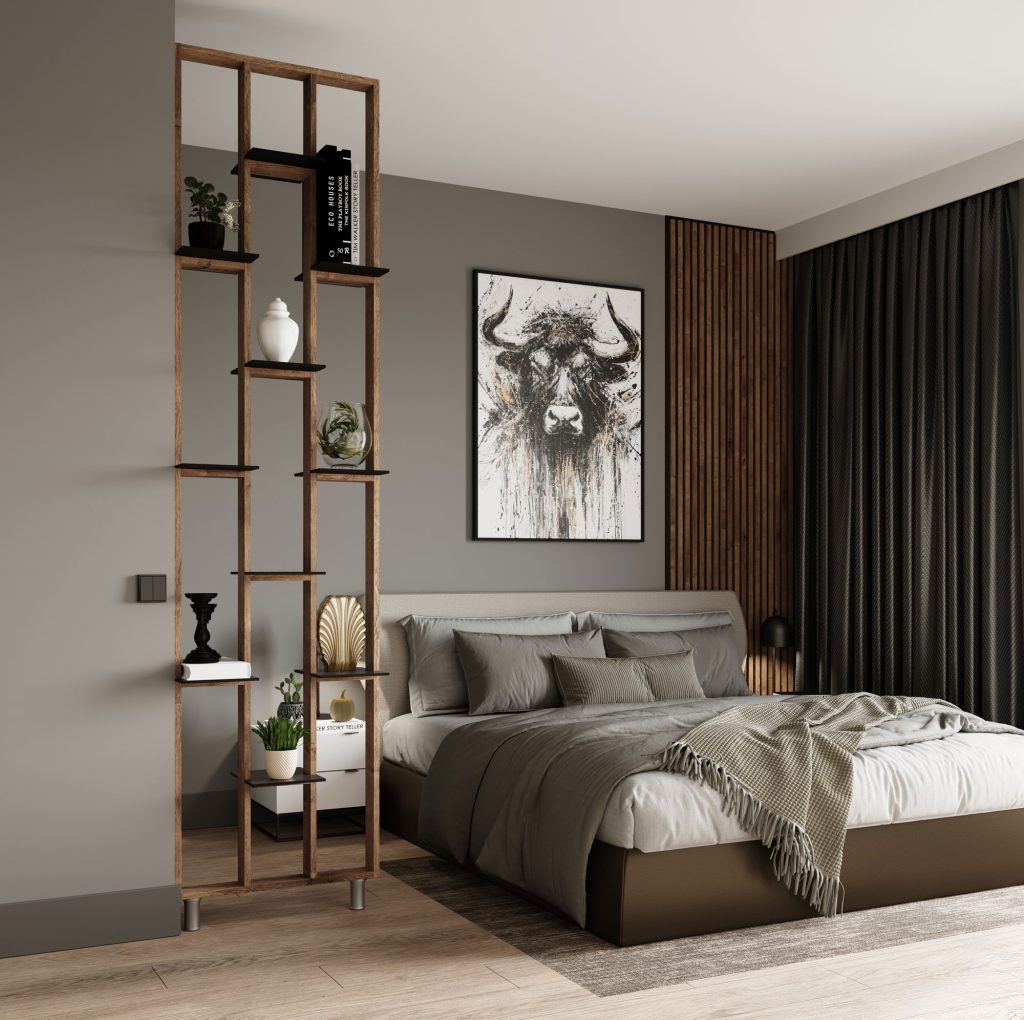 Nowoczesny regał ażurowy dekoracyjny kolor Dąb Królewiecki 75x634x2500 mm