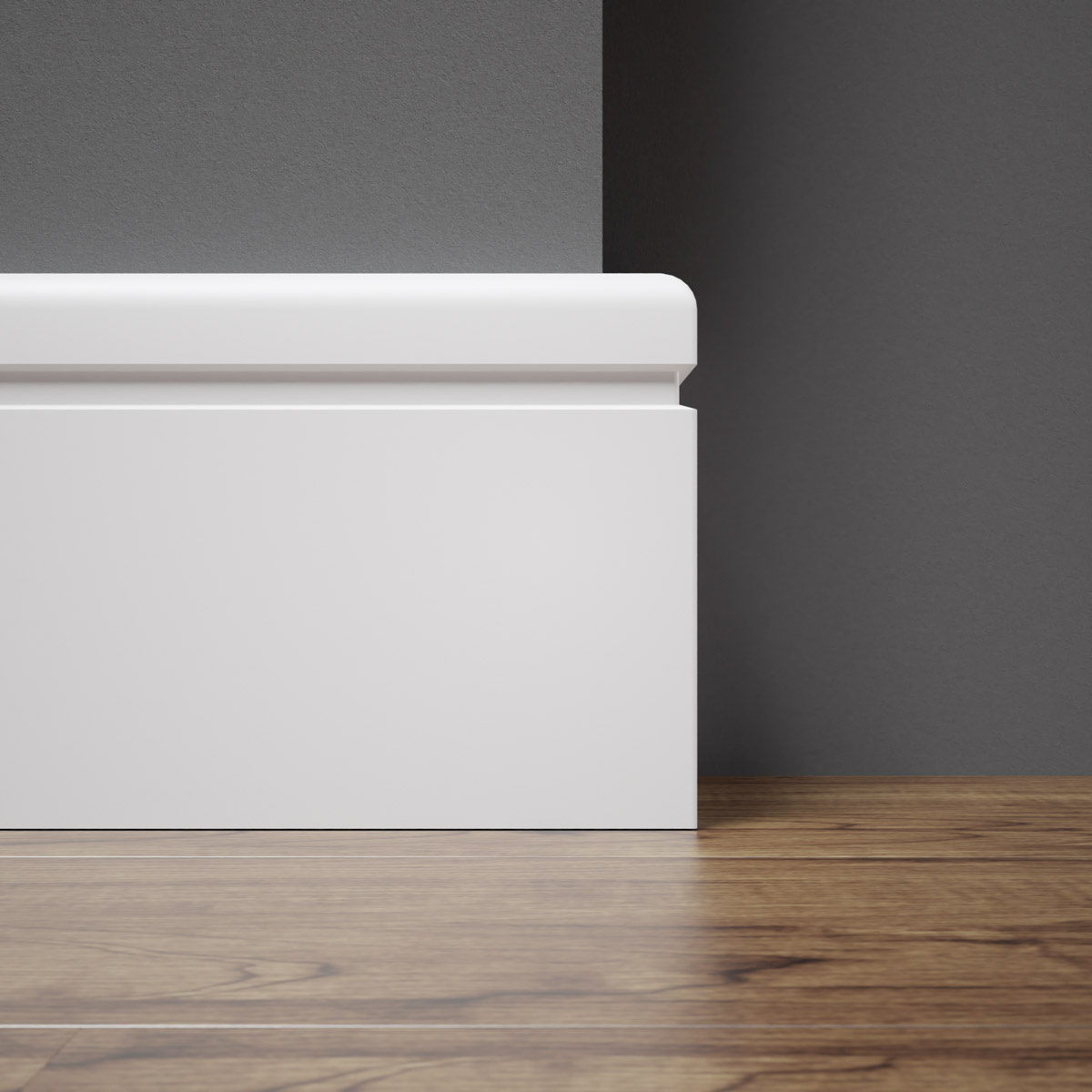 PRÓBKA 20 CM - Listwa przypodłogowa MDF lakierowana biała FOGE - LB2 10cm