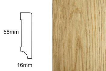 Listwa przypodłogowa fornirowana lakierowana CP58 (240 cm x 5,8 cm x 1,6 cm) dąb